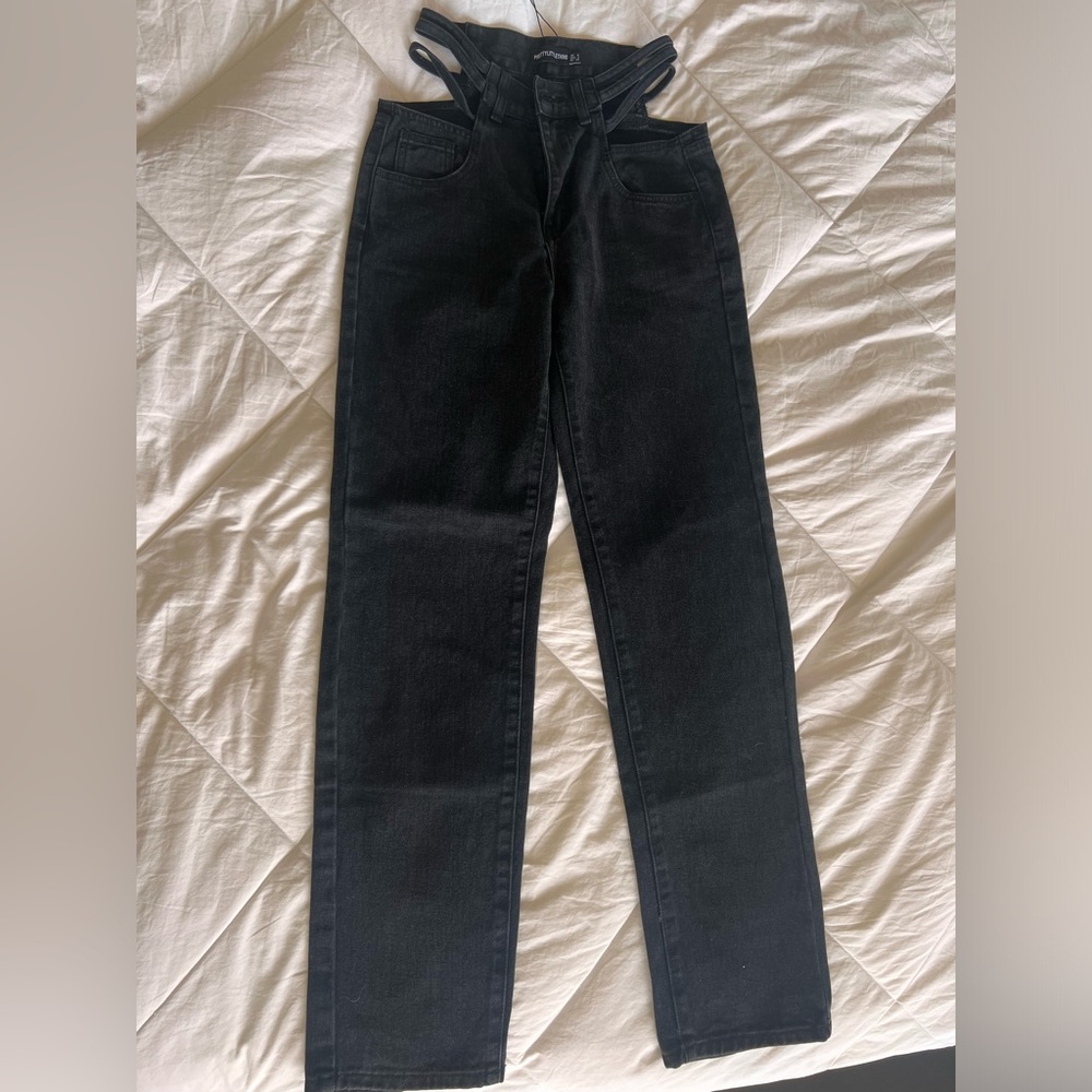 Prettylittlething high rise black jeans